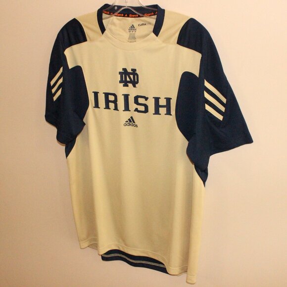 3/$77❤️Notre Dame Fighting Irish NCAA Adidas S/S crew neck jersey navy gold - Picture 11 of 11